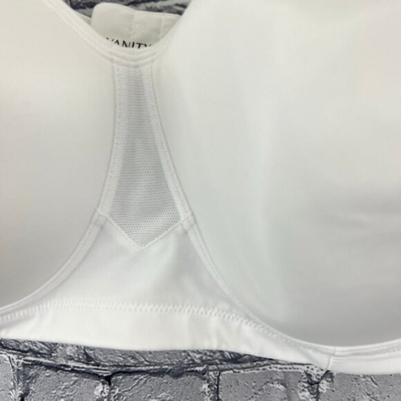 Vanity Fair Mid-Impact Wire-Free Sports Bra 716500 White New - Picture 2 of 7
